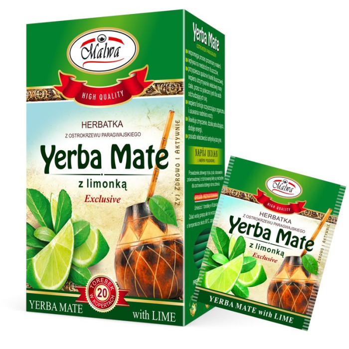 Herbata Yerba Mate z limonką – 20 torebek po 2 g