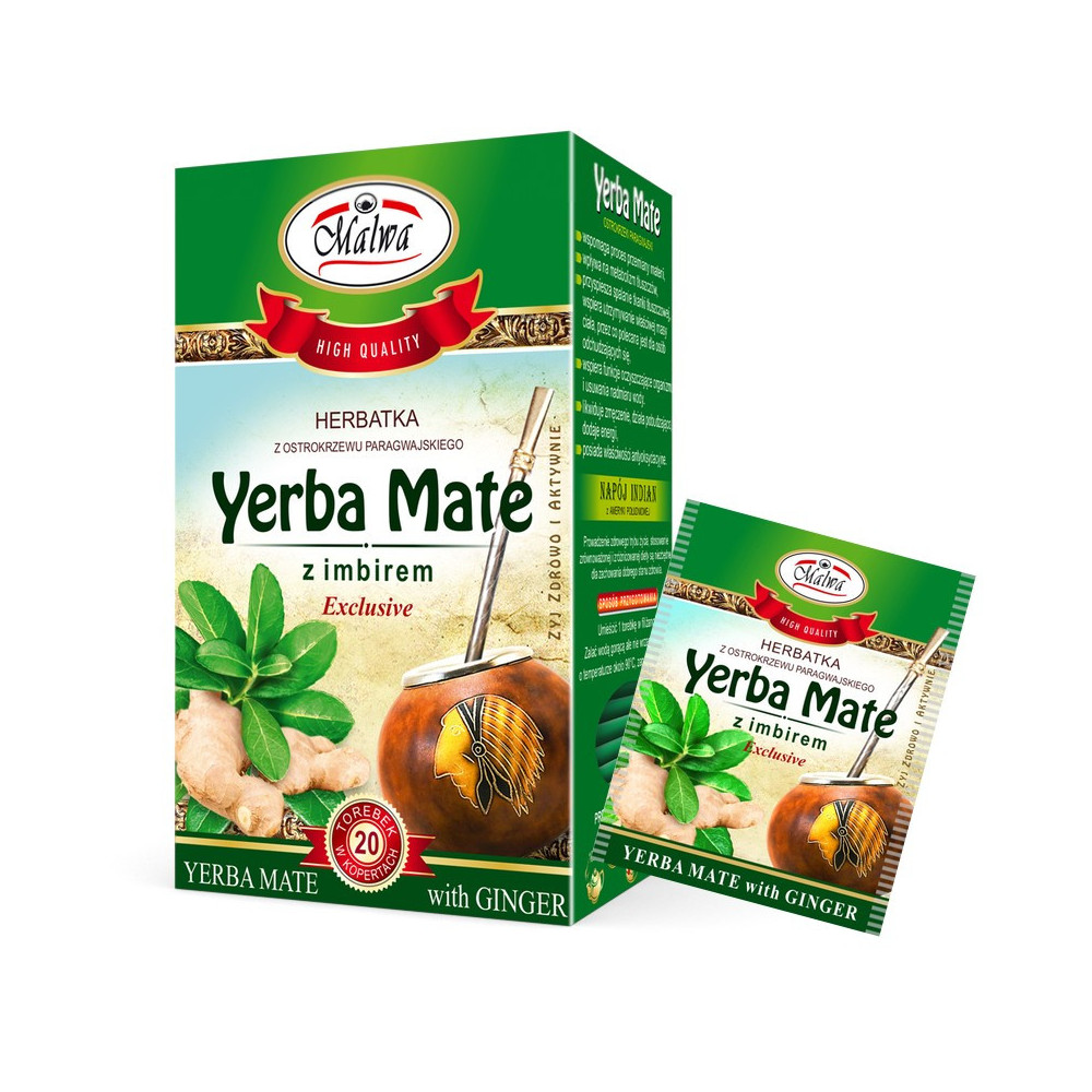 Herbata Yerba Mate z Imbirem – 20 torebek po 2 g