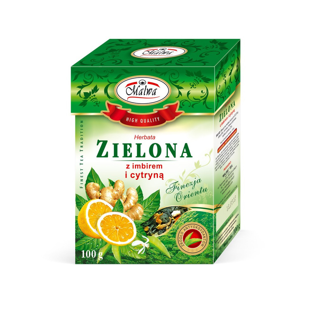 Herbata Zielona z Imbirem i Cytryną - liściasta - 100 g