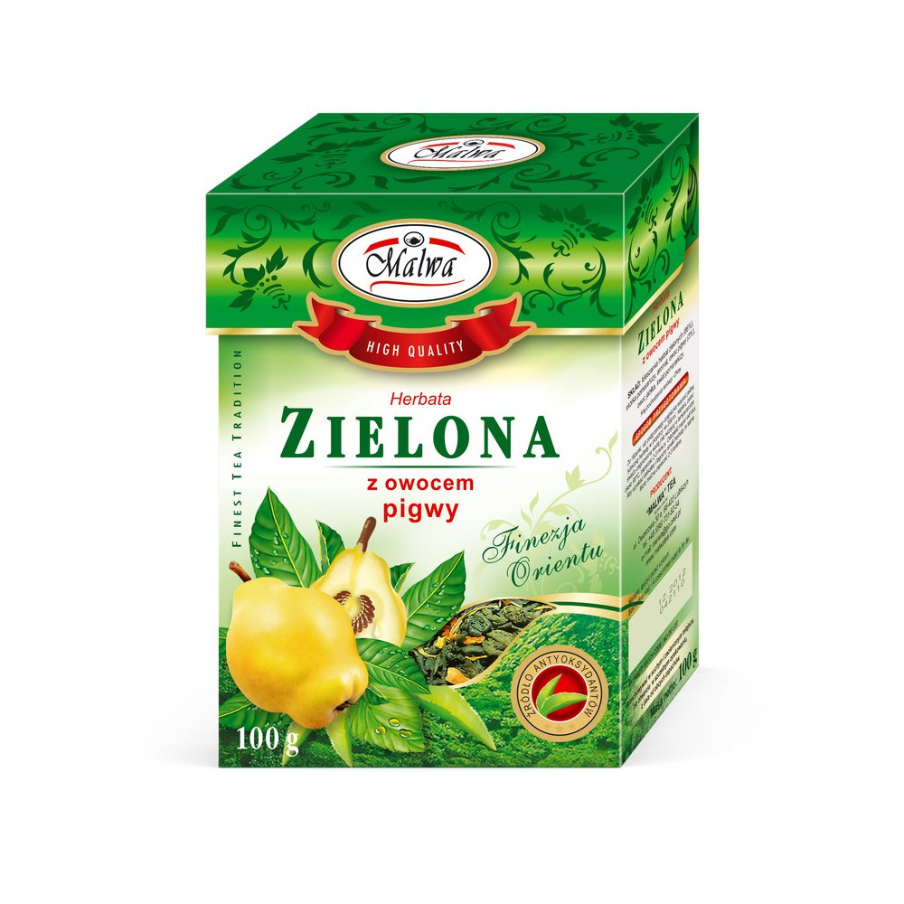 Herbata Zielona z Owocem Pigwy - liściasta - 100 g