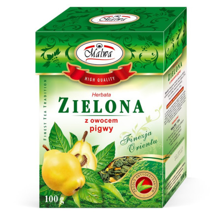 Herbata Zielona z Owocem Pigwy - liściasta - 100 g