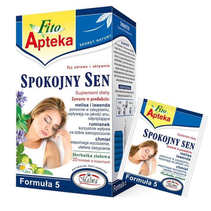 SPOKOJNY SEN Formuła 5 – Herbatka ziołowa – 20 torebek po 2 g