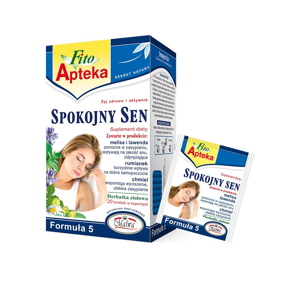 SPOKOJNY SEN Formuła 5 – Herbatka ziołowa – 20 torebek po 2 g