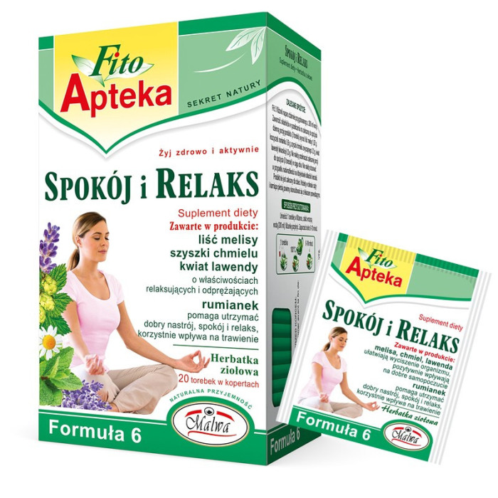 Spokój i Relaks - herbatka ziołowa na stres i odprężenie - 20 torebek po 2 g