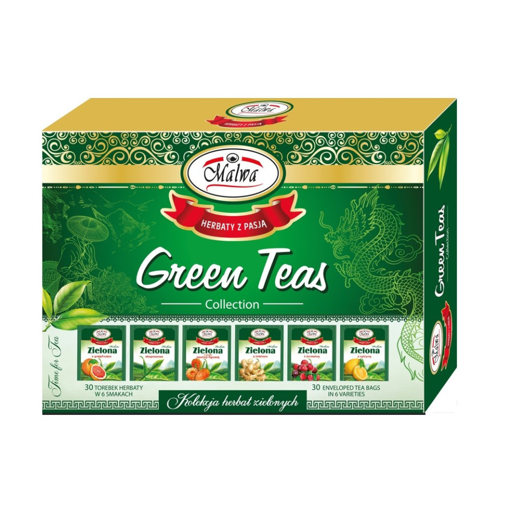 Celebration Green Teas - zestaw zielonych herbat - 6 smaków × 5 sztuk po 2 g