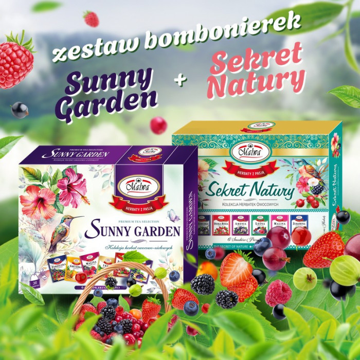 Zestaw Sunny Garden + Sekret Natury – Zestaw herbat Malwa – 66 torebek