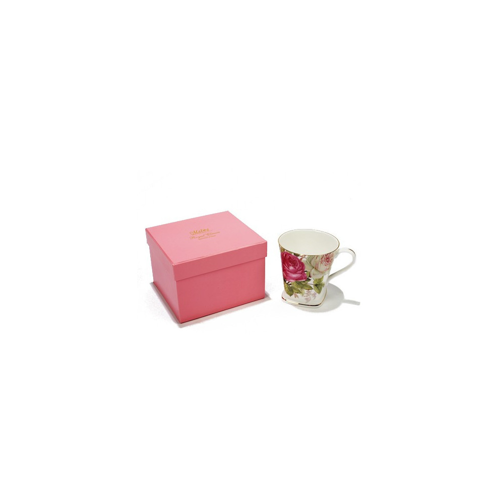 Kubek porcelanowy Róża – kubek do herbaty i kawy z motywem różanym