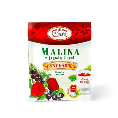 Malina z jagodą i açai - Herbatka Owocowa Sunny Garden - 1 torebka 2g