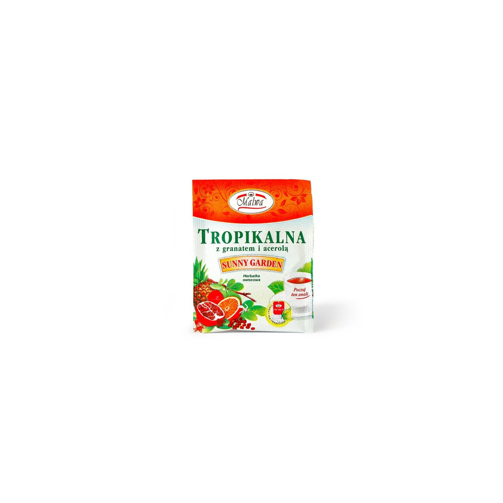 Tropikalna z granatem i acerolą – Herbatka Owocowa Sunny Garden – 1 torebka 2g