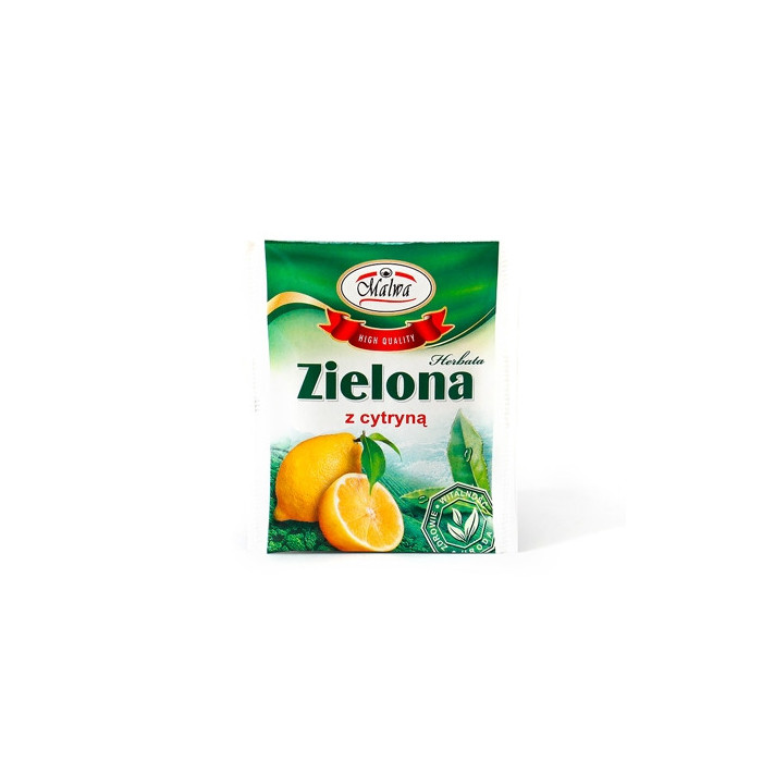 Herbata Zielona o smaku Cytrynowym - Malwa - 1 torebka 2g