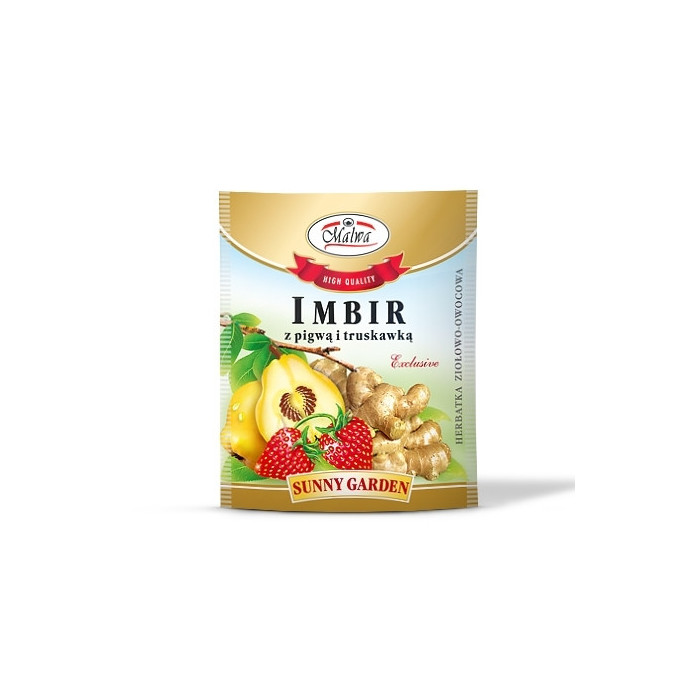 Imbir z pigwą i truskawką - Herbatka Malwa - Sunny Garden - 1 torebka 2g