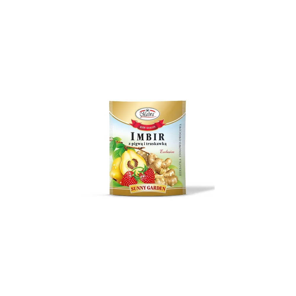 Imbir z pigwą i truskawką - Herbatka Malwa - Sunny Garden - 1 torebka 2g