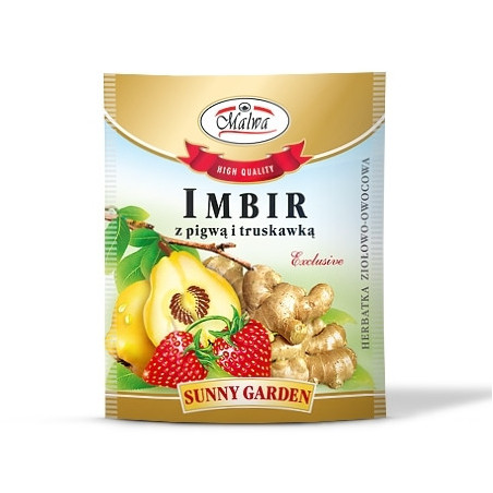 Imbir z pigwą i truskawką - Herbatka Malwa - Sunny Garden - 1 torebka 2g