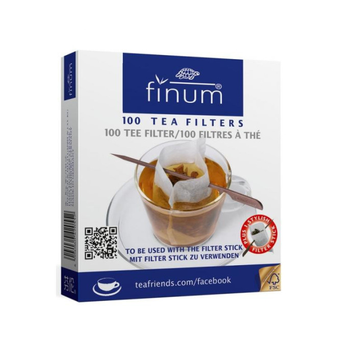 Finum filtry papierowe 100 szt. + szpadka – filtry do herbaty sypanej