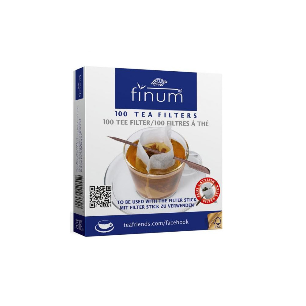 Finum filtry papierowe 100 szt. + szpadka – filtry do herbaty sypanej