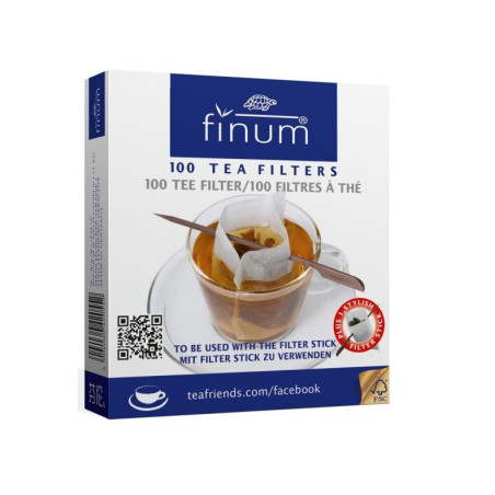 Finum filtry papierowe 100 szt. + szpadka – filtry do herbaty sypanej