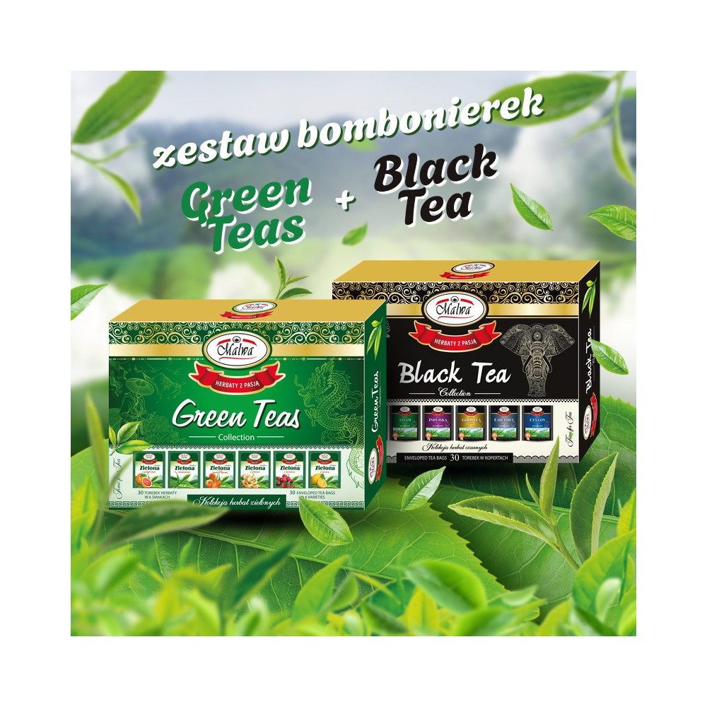 Zestaw Green Teas + Black Tea - Zestaw zielonych i czarnych herbat Malwa