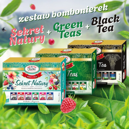Zestaw Sekret Natury + Green Teas + Black Tea – herbaty Malwa – 90 torebek