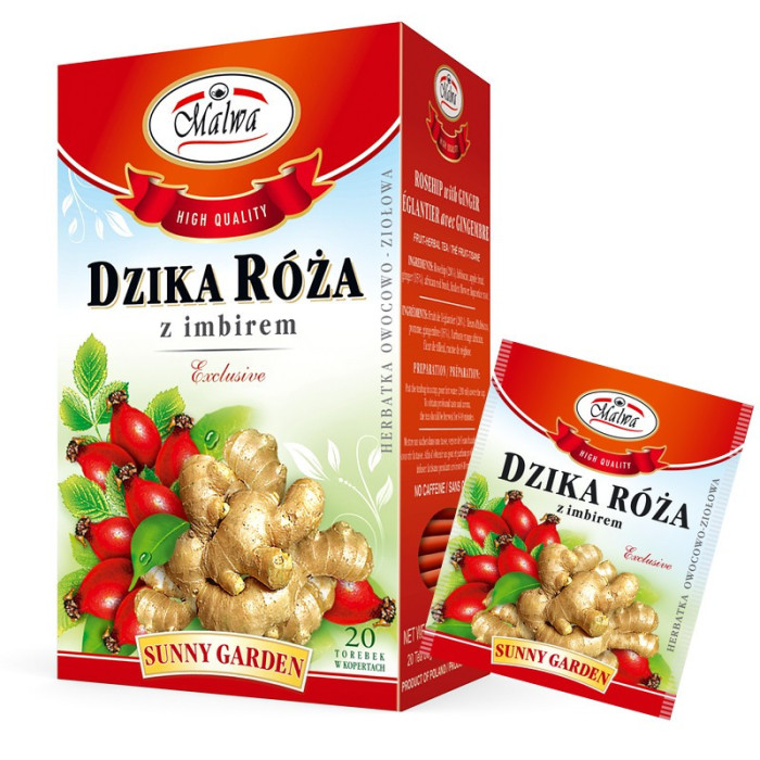 Herbata EXCLUSIVE Sunny Garden Dzika Róża z Imbirem - 20 torebek