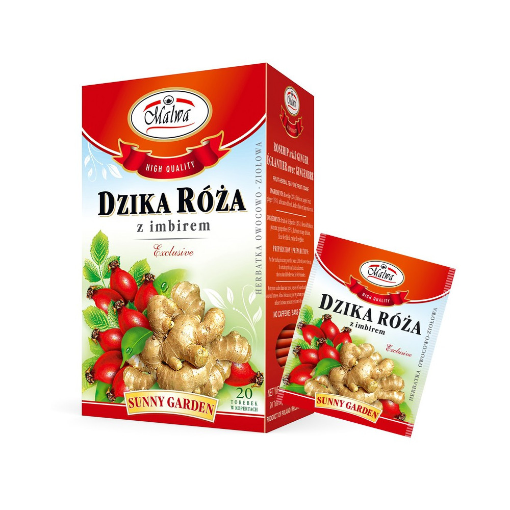 Herbata EXCLUSIVE Sunny Garden Dzika Róża z Imbirem - 20 torebek