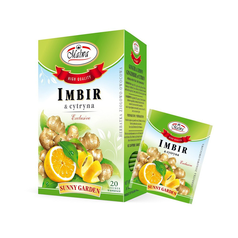 Herbata Imbir z Cytryną - EXCLUSIVE Sunny Garden - 20 torebek
