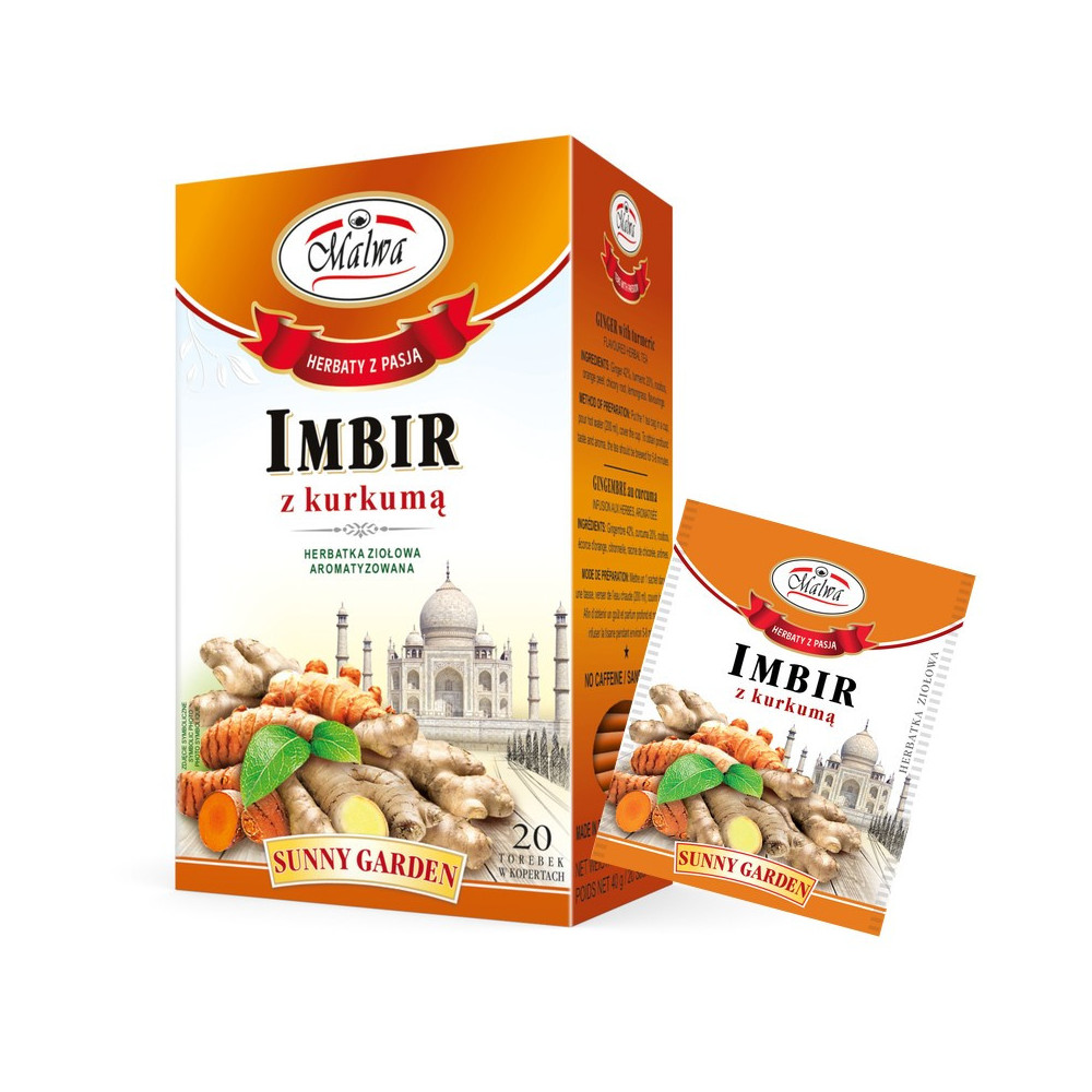 Herbata Imbir z Kurkumą - EXCLUSIVE Sunny Garden - 20 torebek