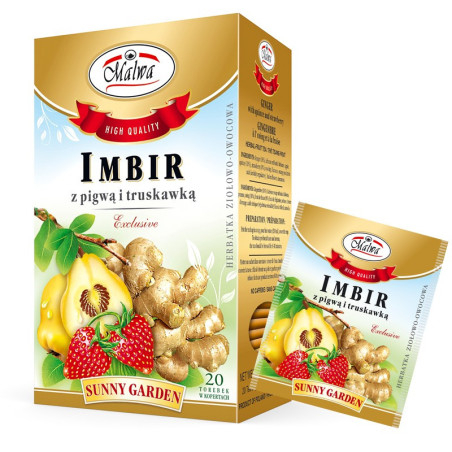 Herbata Imbir z Pigwą i Truskawką - EXCLUSIVE Sunny Garden - 20 torebek