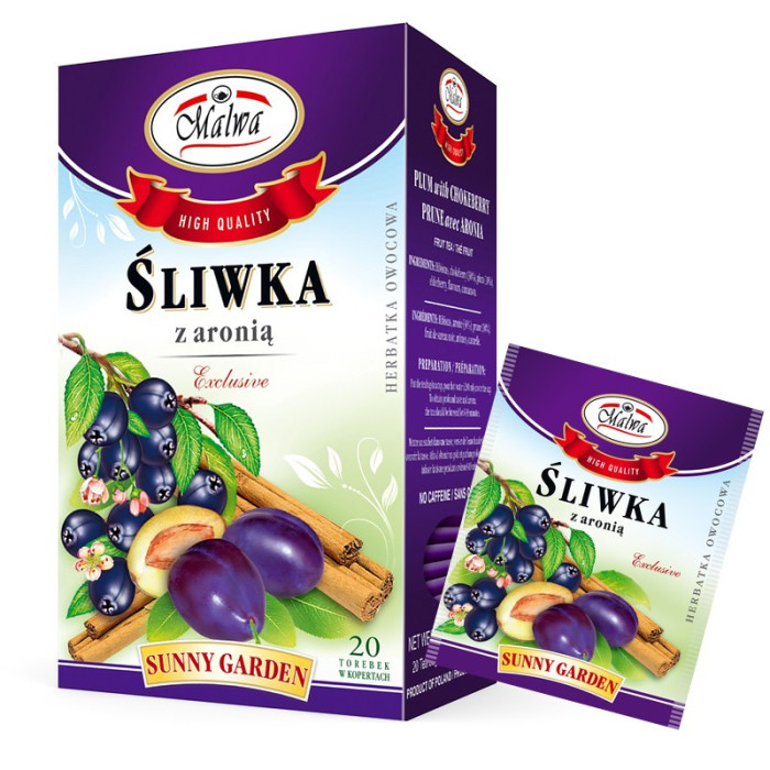 Herbata Śliwka z Aronią - EXCLUSIVE Sunny Garden - 20 toreb