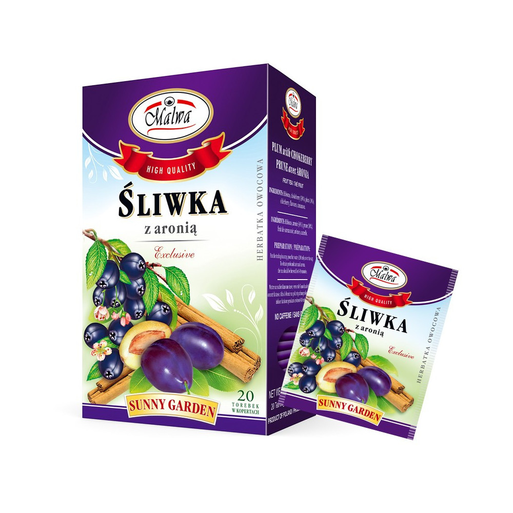 Herbata Śliwka z Aronią - EXCLUSIVE Sunny Garden - 20 toreb