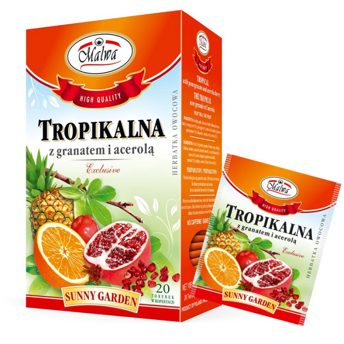 Herbata Tropikalna z Granatem i Acerolą - EXCLUSIVE Sunny Garden - 20 torebek