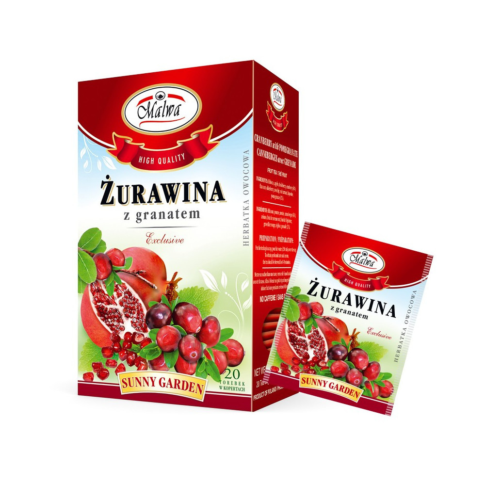 Herbata Żurawina z Granatem - EXCLUSIVE Sunny Garden - 20 torebek