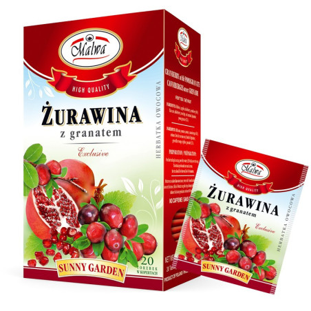 Herbata Żurawina z Granatem - EXCLUSIVE Sunny Garden - 20 torebek