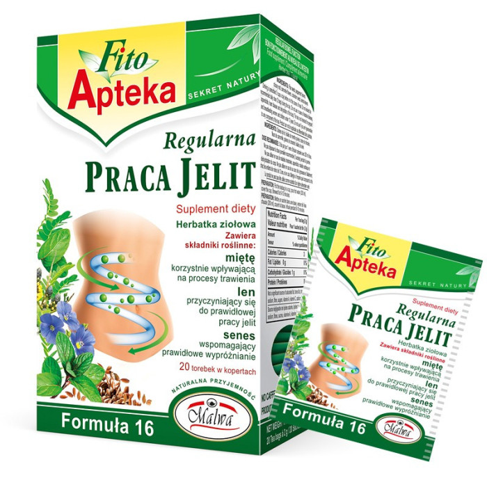 Herbata Regularna Praca Jelit - Formuła 16 - 20 torebek