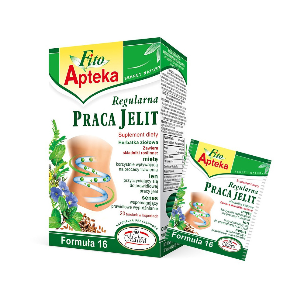 Herbata Regularna Praca Jelit - Formuła 16 - 20 torebek