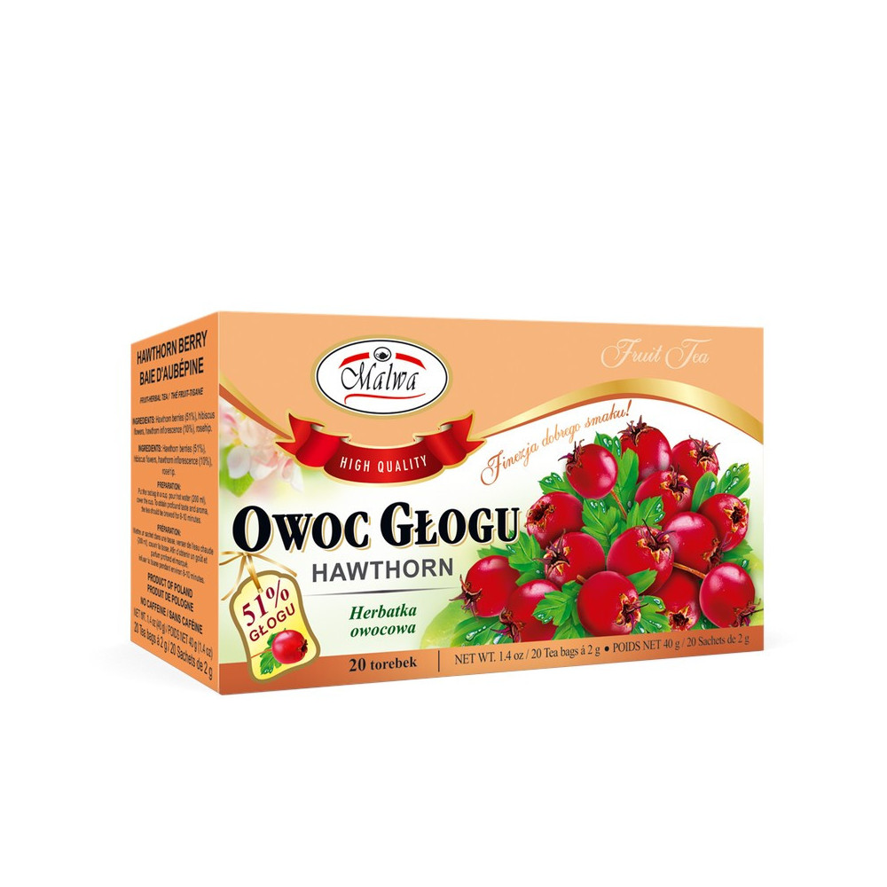 Herbata Owocowa Owoc Głogu – 20 torebek po 2 g