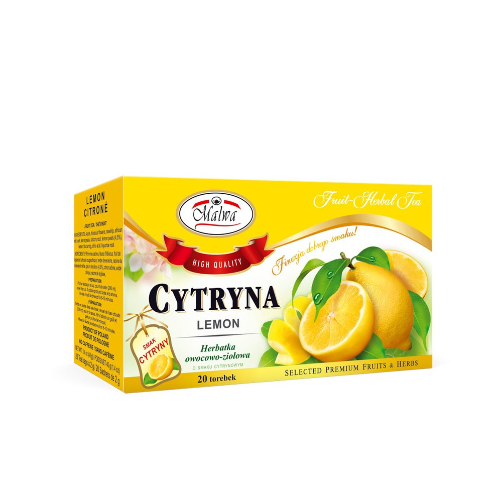 Herbata Owocowa Cytrynowa – 20 torebek po 2 g