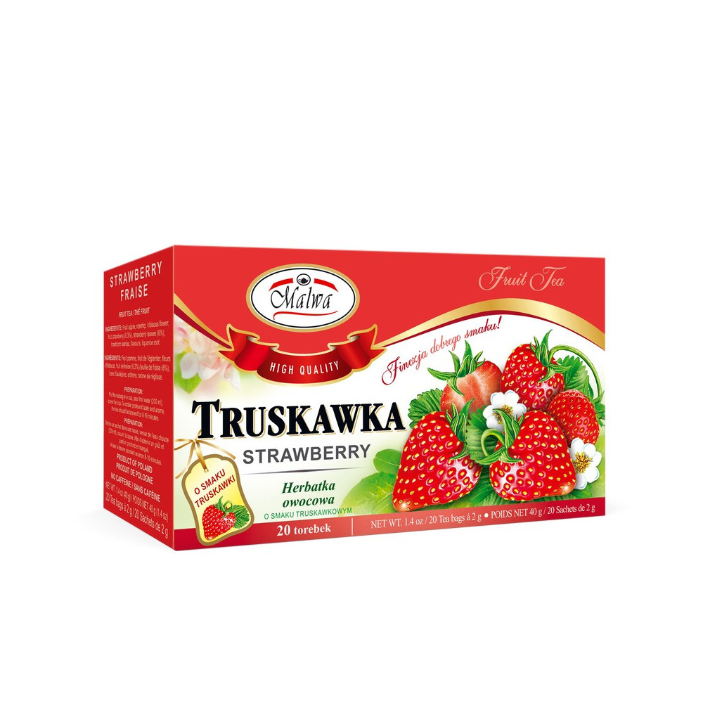 Herbata Owocowa Truskawka – 20 torebek po 2 g