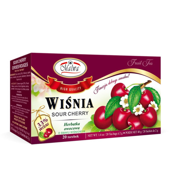 Herbata Owocowa Wiśniowa – 20 torebek po 2 g