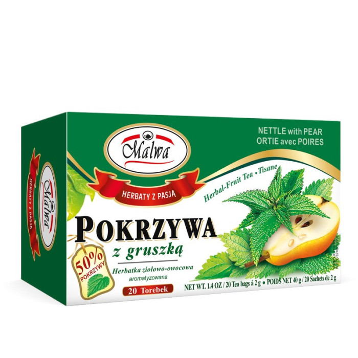 Herbata Ziołowo‑Owocowa Pokrzywa z Gruszką – 20 torebek po 2 g